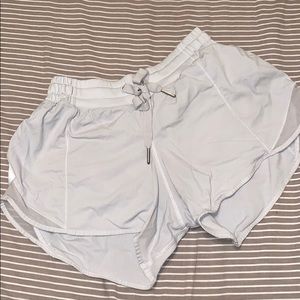White Lululemon Runner Speed Shorts